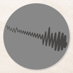 Dessous-de-verre Rond En Papier Son de guitare électronique Black Waveform