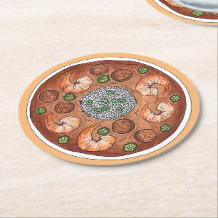 Dessous-de-verre Rond En Papier Soupe Gumbo Louisiane LA New Orleans NOLA Food