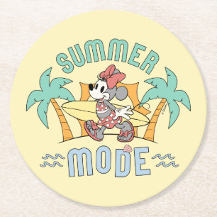 Dessous-de-verre Rond En Papier Souris Minnie En Mode Été