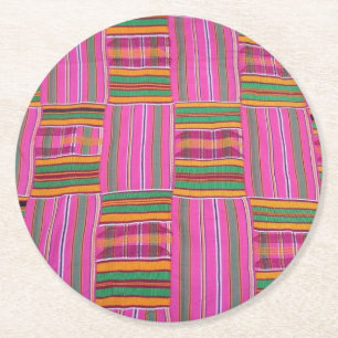 Dessous-de-verre Rond En Papier Sous-tasses en papier à impression Kente
