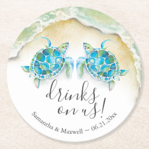 Dessous-de-verre Rond En Papier Sous-verres de boisson personnalisés pour mariage