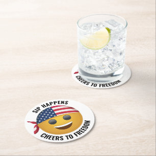 Dessous-de-verre Rond En Papier Sous-verres en papier Emoji Visages