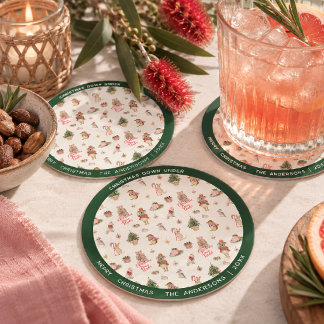 Dessous-de-verre Rond En Papier Sous-verres en papier personnalisés pour Noël en A