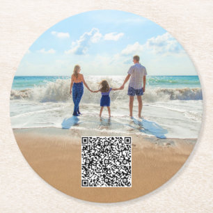 Dessous-de-verre Rond En Papier Sous-verres en papier photo personnalisés avec vot