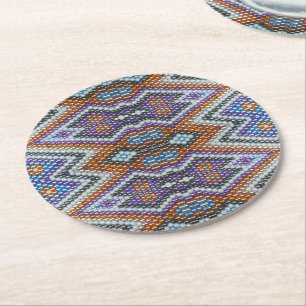 Dessous-de-verre Rond En Papier Southwestern Bead Art