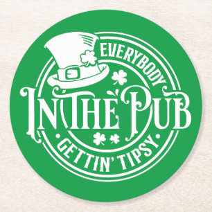 Dessous-de-verre Rond En Papier St Patrick Day - Drôle Dessous de verre de Taverne