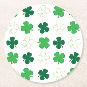 Dessous-de-verre Rond En Papier St Patrick Day Irlandais Shamrocks verts