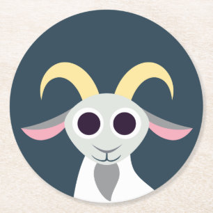 Dessous-de-verre Rond En Papier Stanley la chèvre