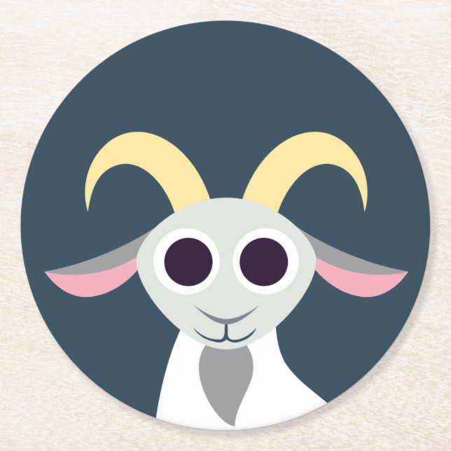 Dessous-de-verre Rond En Papier Stanley la chèvre (Devant)