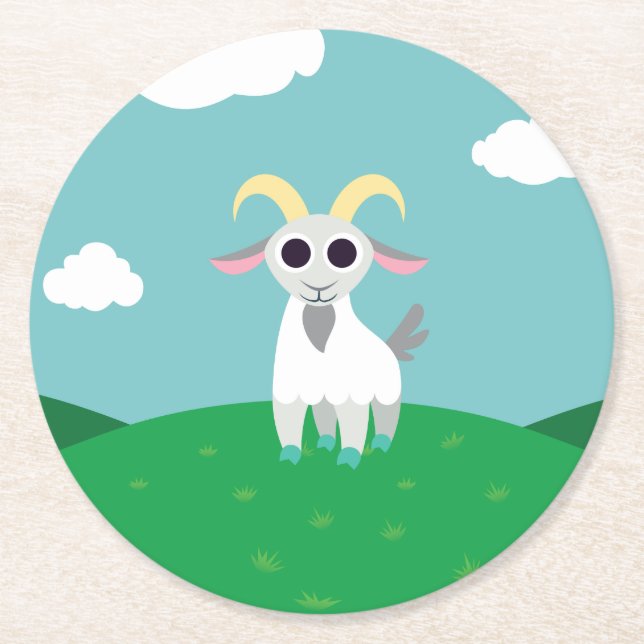 Dessous-de-verre Rond En Papier Stanley la chèvre (Devant)