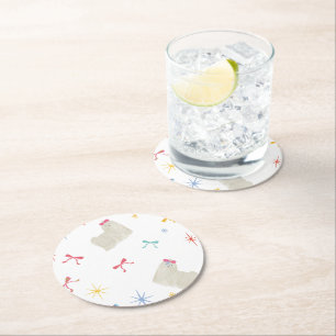 Dessous-de-verre Rond En Papier Starry Sparkle mignon voeu chiot