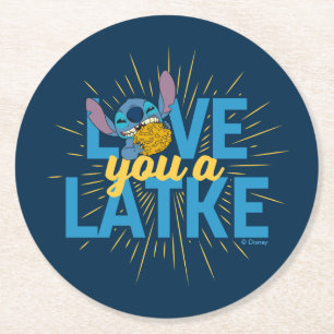 Dessous-de-verre Rond En Papier Stitch   Love You a Latke