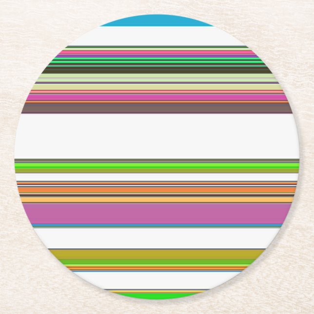 DESSOUS-DE-VERRE ROND EN PAPIER STRIPES (Devant)