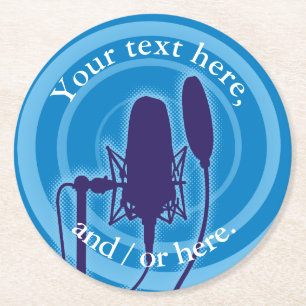 Dessous-de-verre Rond En Papier Studio microphone