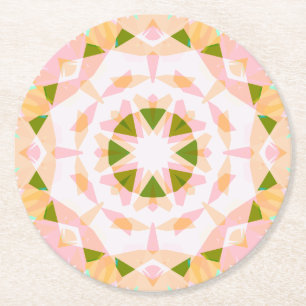 Dessous-de-verre Rond En Papier Sugar Rose Printemps Green Star Dopamine Décor Art
