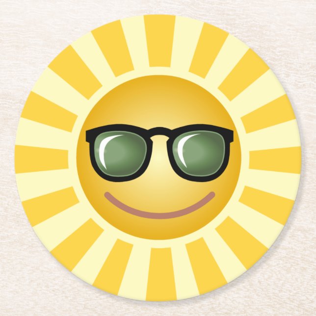 Dessous-de-verre Rond En Papier Sun fait sur commande (Devant)