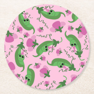 Dessous-de-verre Rond En Papier Sweet Pea Cute 1er Anniversaire