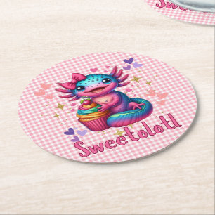 Dessous-de-verre Rond En Papier Sweetolotl Vibes Axolotl Cuteness Amateurs