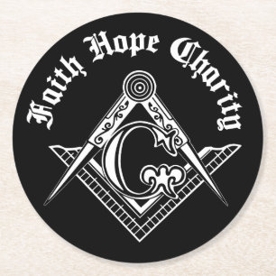 Dessous-de-verre Rond En Papier Symbole franc-maçonnerie