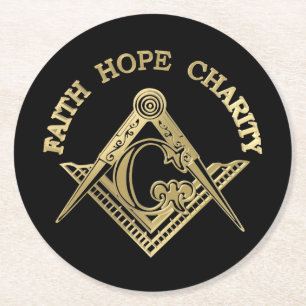Dessous-de-verre Rond En Papier Symbole maçonnique