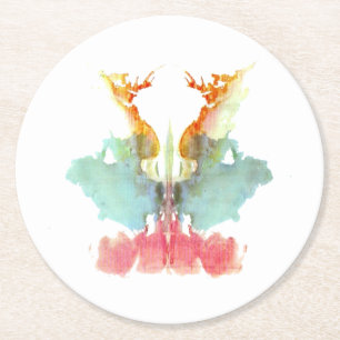 Dessous-de-verre Rond En Papier Tache d'encre numéro 9 de Rorschach