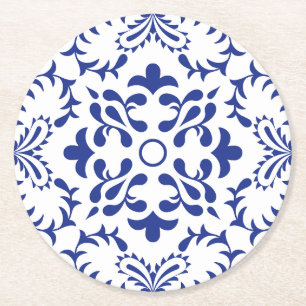 Dessous-de-verre Rond En Papier Tapis rond monochrome Azulejo