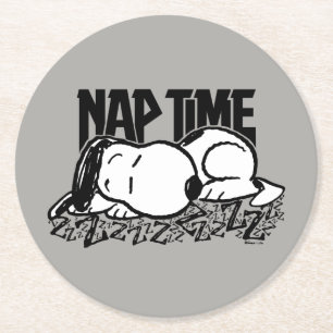 Dessous-de-verre Rond En Papier Tee - shirt Snoopy Nap Time