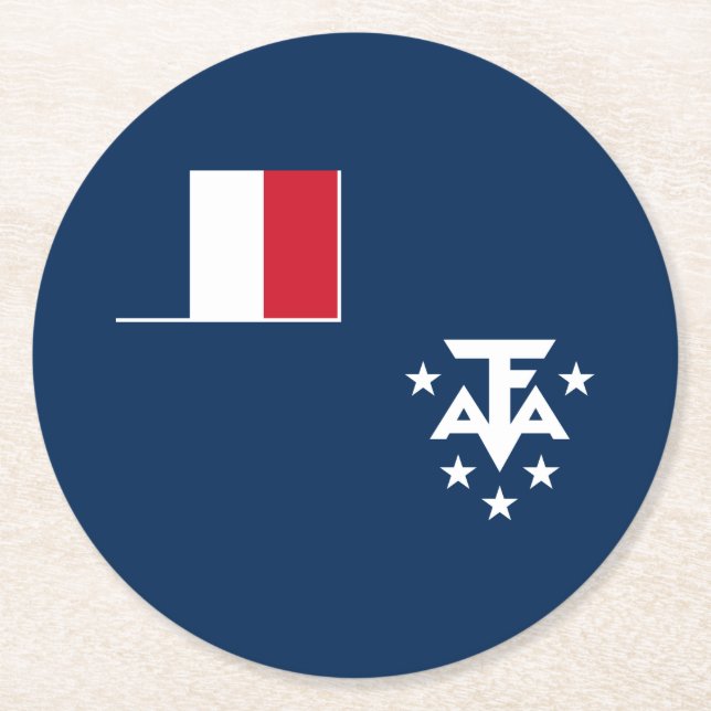Dessous-de-verre Rond En Papier Terres australes françaises de l'Antarctique (Devant)