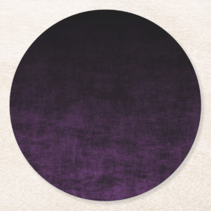 Dessous-de-verre Rond En Papier Texture ombrée grunge noir et violet