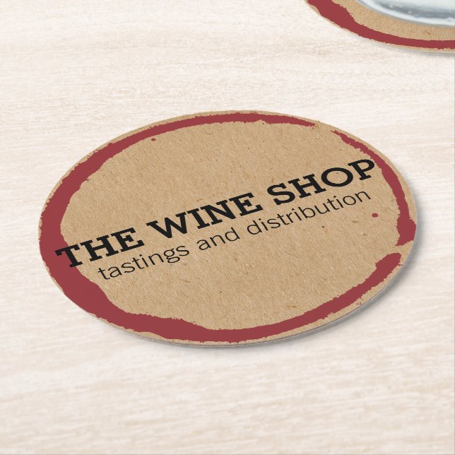 Dessous-de-verre Rond En Papier Tige Brown naturelle (Incliné)