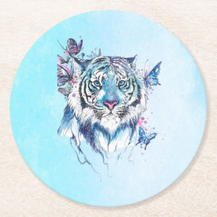 Dessous-de-verre Rond En Papier Tigre