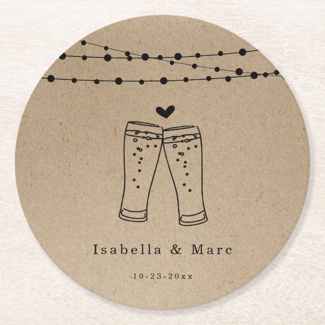 Dessous-de-verre Rond En Papier Toast à la bière (Devant)