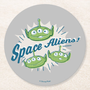 Dessous-de-verre Rond En Papier Toy Story 4  "Aliens spatiaux" Retro Graphisme