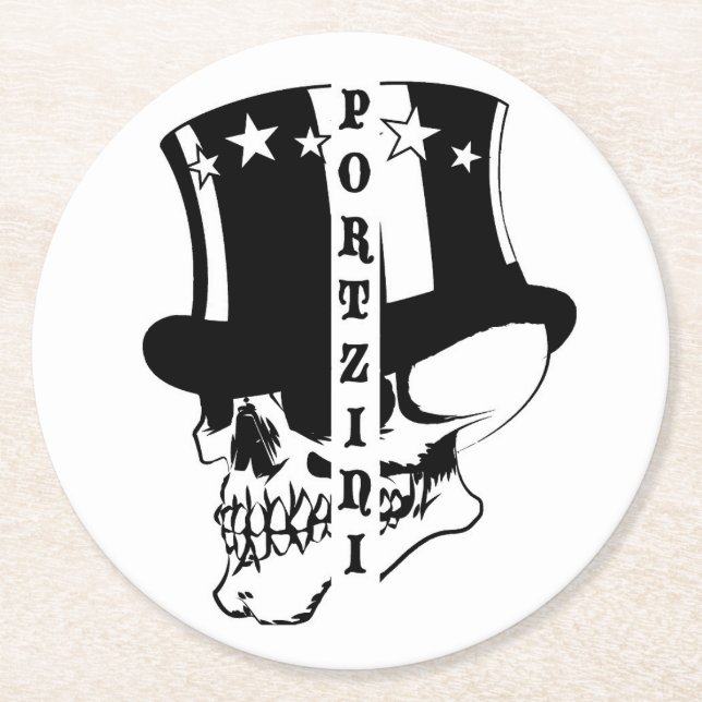 Dessous-de-verre Rond En Papier Traducteur de Portzini Skull (Devant)