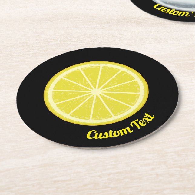 Dessous-de-verre Rond En Papier Tranche de citron (Incliné)
