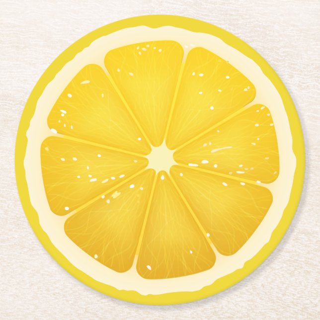 Dessous-de-verre Rond En Papier Tranche de citron  (Devant)
