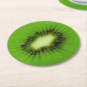 Dessous-de-verre Rond En Papier Tranche fraîche de kiwis