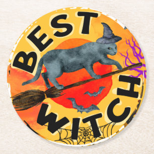 Dessous-de-verre Rond En Papier Treak ou Treat Scary Halloween