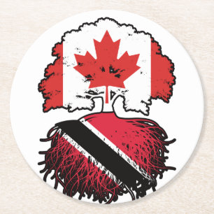 Dessous-de-verre Rond En Papier Trinité-et-Tobago Trinidadien Canada