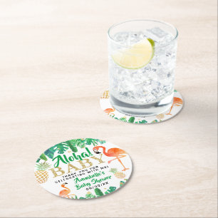 Dessous-de-verre Rond En Papier Tropical Summer Beach Luau Boys Baby shower