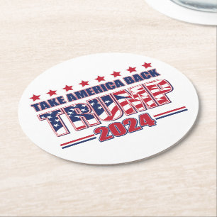 Dessous-de-verre Rond En Papier Trump 2024 : Retour de l'Amérique