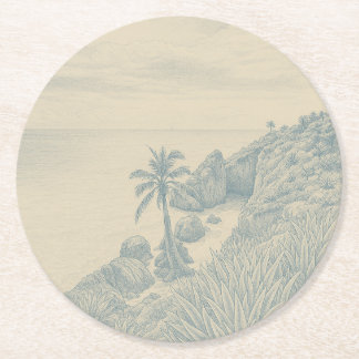 Dessous-de-verre Rond En Papier Tulum Paper Coaster