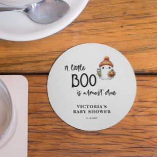 Dessous-de-verre Rond En Papier Un petit Boo presque Baby shower