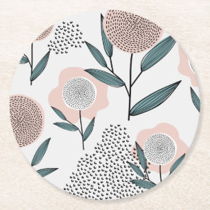 Dessous-de-verre Rond En Papier Un rose