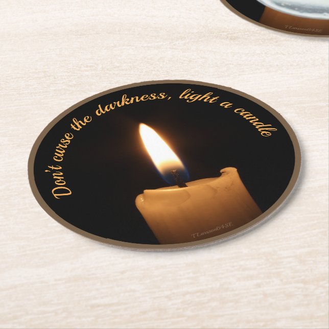 Dessous-de-verre Rond En Papier Underlägg — Candle (Incliné)