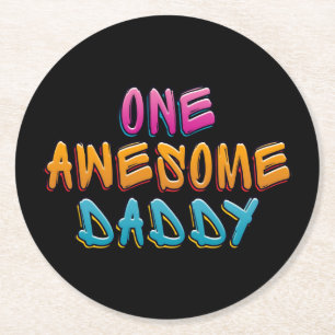 Dessous-de-verre Rond En Papier Une incroyable Typographie du Graffiti pour papa  