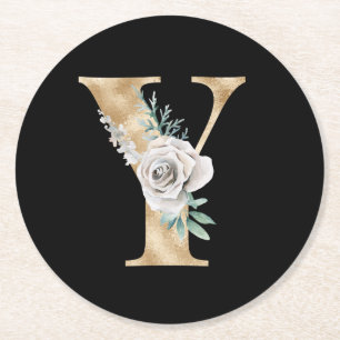 Dessous-de-verre Rond En Papier Vacances d'hiver lettre initiale Y