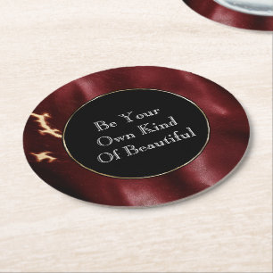 Dessous-de-verre Rond En Papier Vachette rouge profonde du sud-ouest