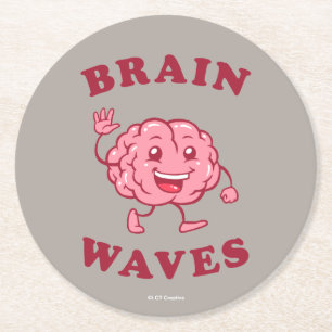 Dessous-de-verre Rond En Papier Vagues cérébrales
