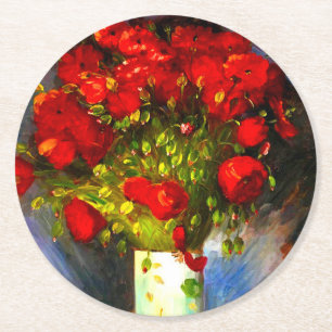 Dessous-de-verre Rond En Papier Van Gogh Red Poppies